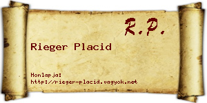 Rieger Placid névjegykártya